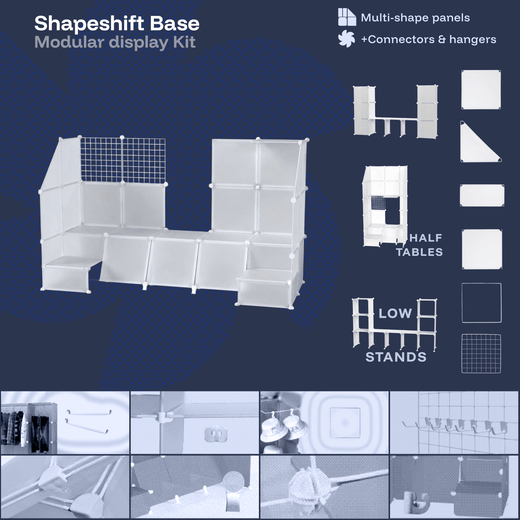 Snow White Modular Artist Alley Display Booth Kit with Panels and Connectors
