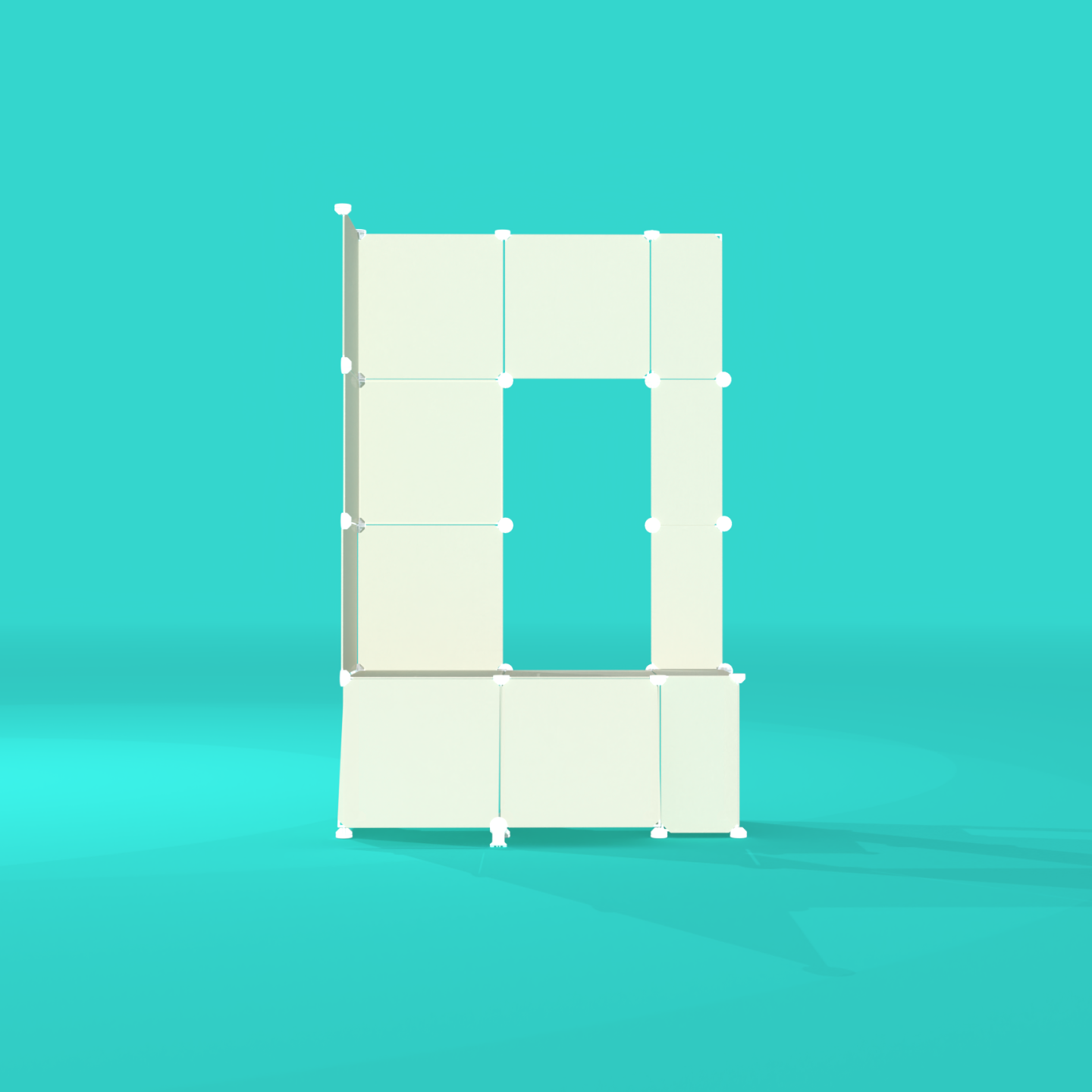 Ivory White BOOF Frame Half from the front – compact grid panel display for artist booths.