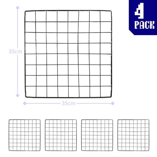 BOOF Grid Wire Square Panel - 4-pack