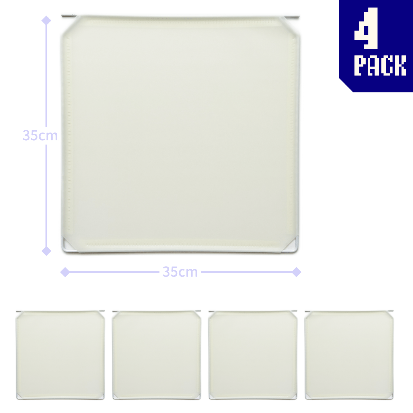 4 sleek ivory white square panels connected by hinges, forming a versatile modular display system for customizable artist booth configurations.