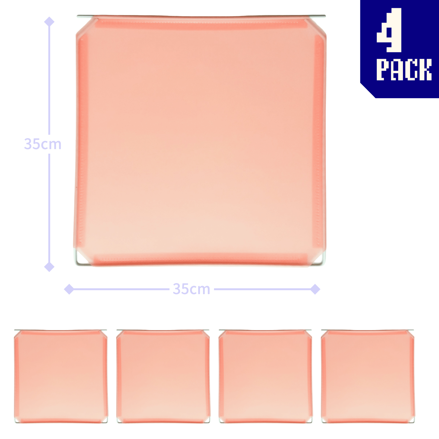 4 sleek peachy orange square panels connected by hinges, forming a versatile modular display system for customizable artist booth configurations.