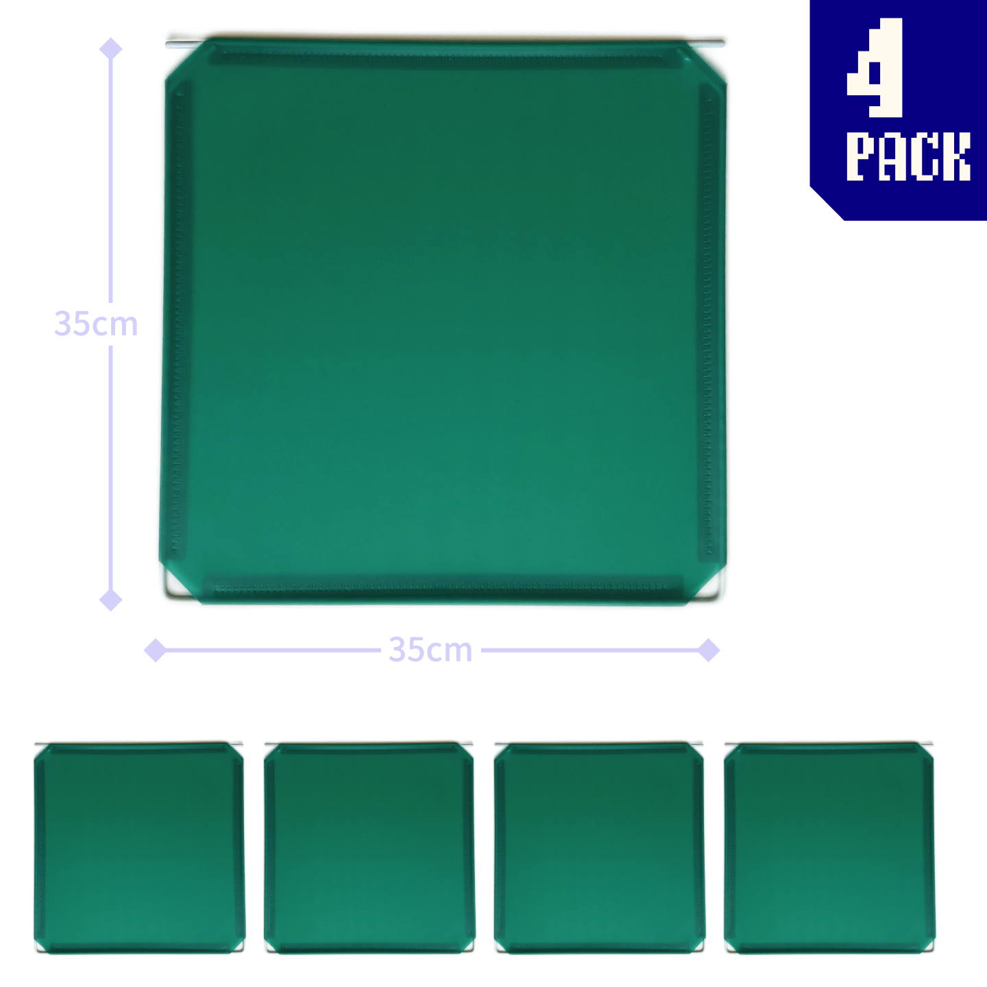 4 sleek pine green square panels connected by hinges, forming a versatile modular display system for customizable artist booth configurations.