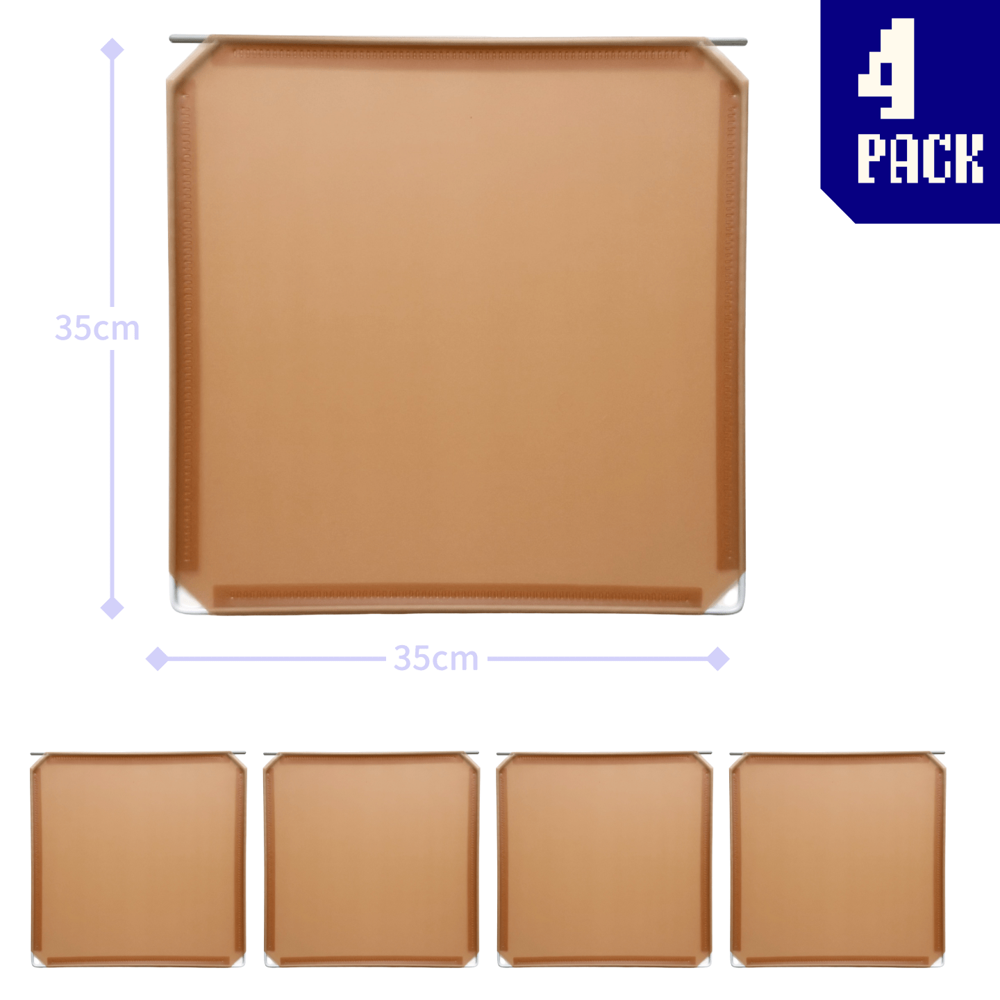 4 sleek tan brown square panels connected by hinges, forming a versatile modular display system for customizable artist booth configurations.