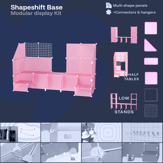 Watermelon Pink Modular Artist Alley Display Booth Kit with Panels and Connectors