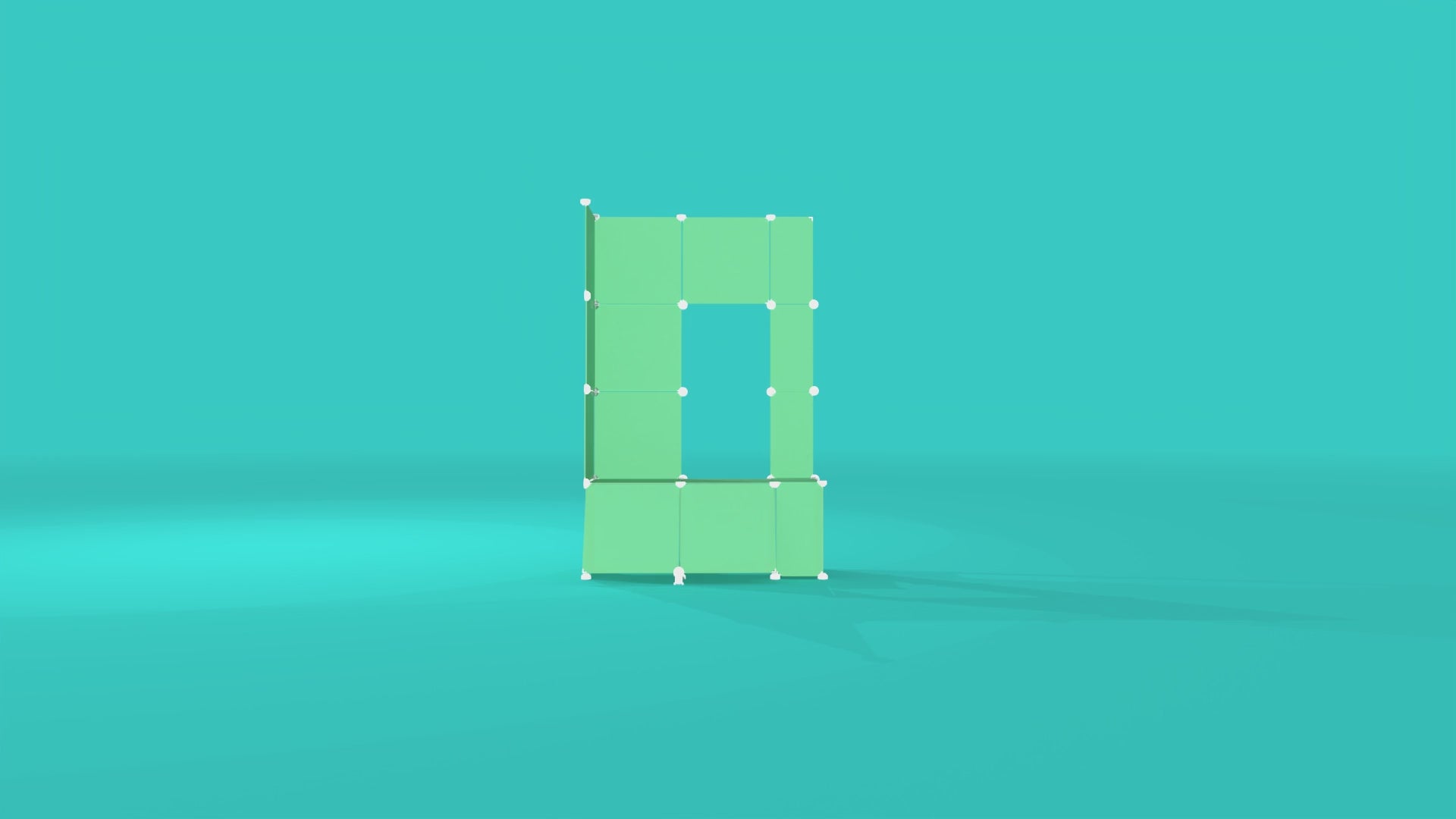 360° rotating view of the BOOF Frame Half in Mint Green — a compact, modular artist alley setup designed for clean, professional displays.