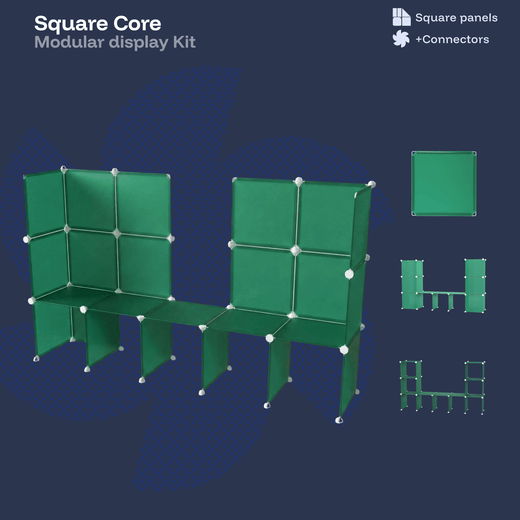 Forest Green Modular Artist Alley Display Booth Kit with Panels and Connectors