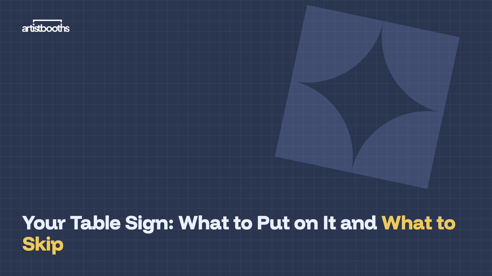 Your Table Sign: What to Put on It and What to Skip