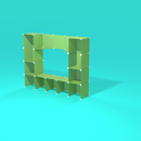 Lightweight, stackable grid panels with adjustable shelving for artist exhibits