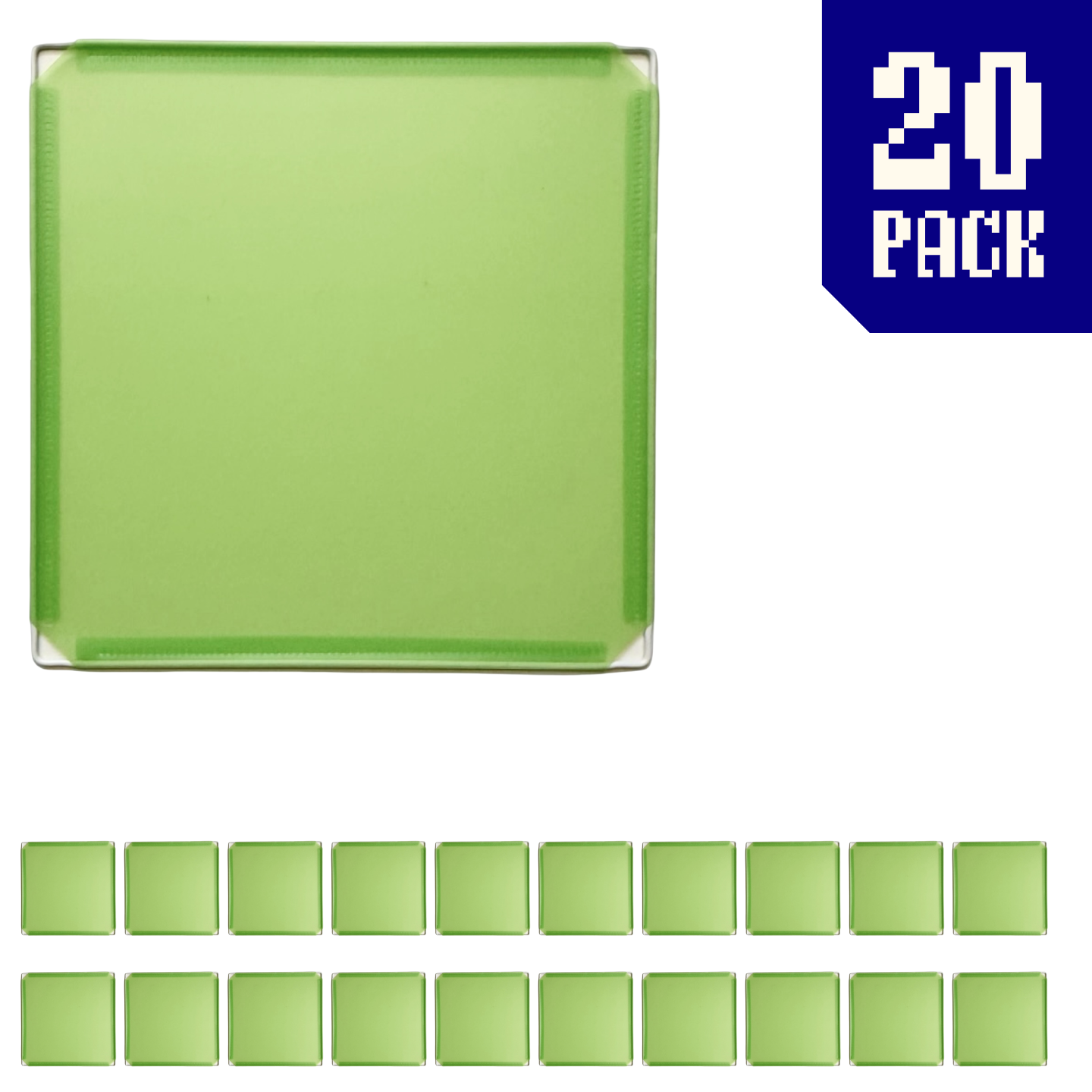 Square Panel (35x35cm) - Frosted Avocado Green - 20 Multipack