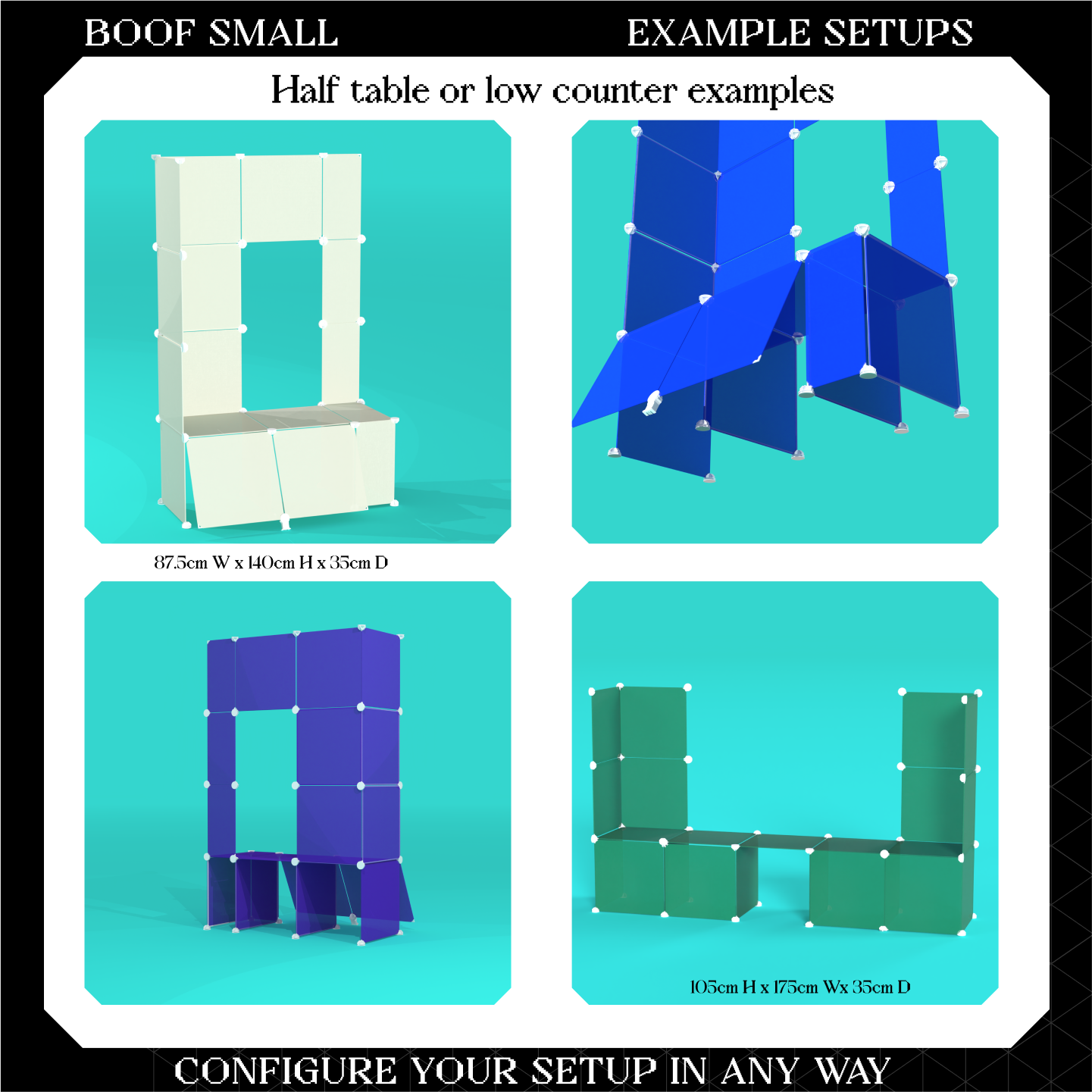 BOOF Small  - Modular cube Artist table setup