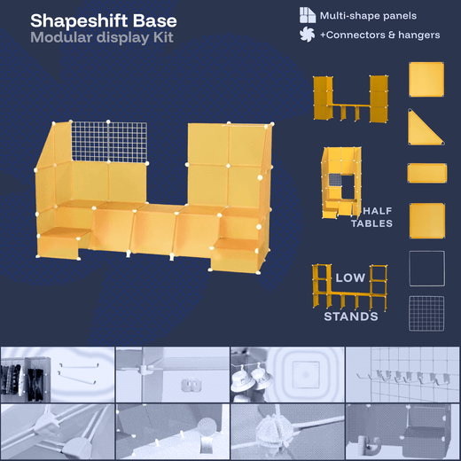 Amber Yellow Modular Artist Alley Display Booth Kit with Panels and Connectors