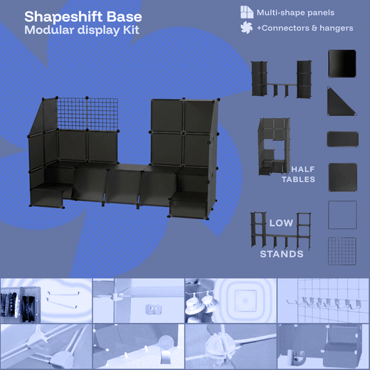 Fully Black Modular Artist Alley Display Booth Kit with Panels and Connectors