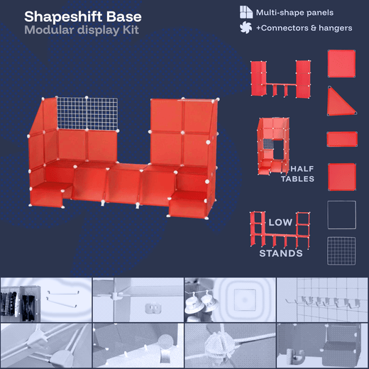 Scarlet Red Modular Artist Alley Display Booth Kit with Panels and Connectors