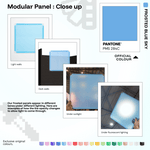 Shapeshift Base 46 Frosted Blue Sky (PMS 284C) modular panels shown in real life