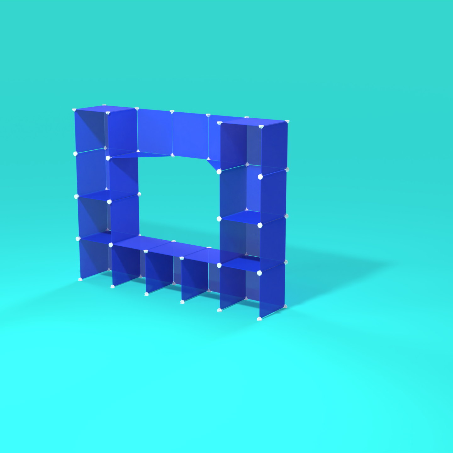 Easy-to-assemble artist booth display with modular shelves