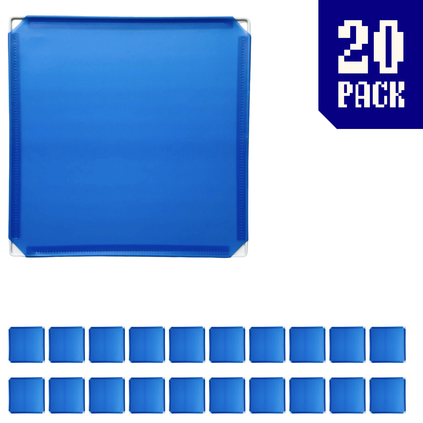 Square Panel (35x35cm) - Frosted Cobalt Blue - 20 Multipack