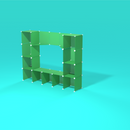 Lightweight, stackable grid panels with adjustable shelving for artist exhibits