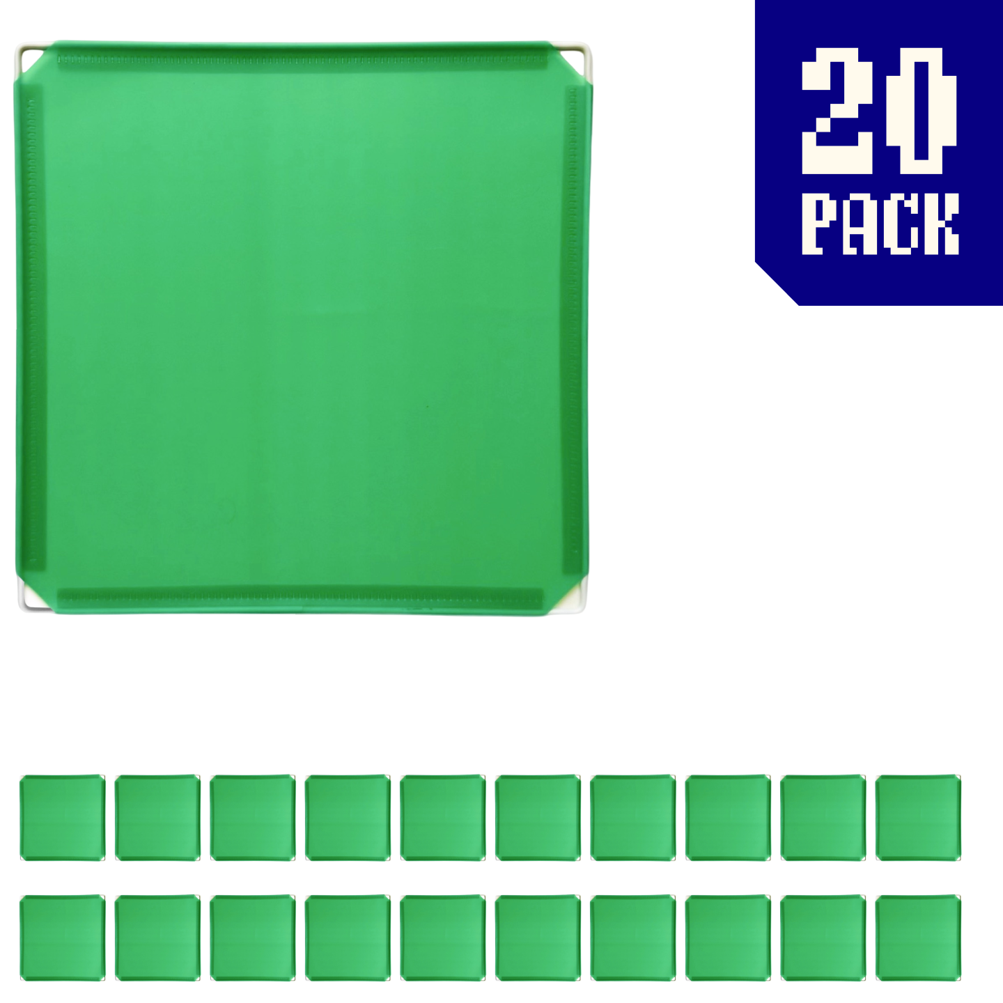 Square Panel (35x35cm) - Frosted Emerald Green - 20 Multipack