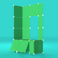 Emerald Green BOOF Frame Half from the front top right – compact grid panel display for artist booths.