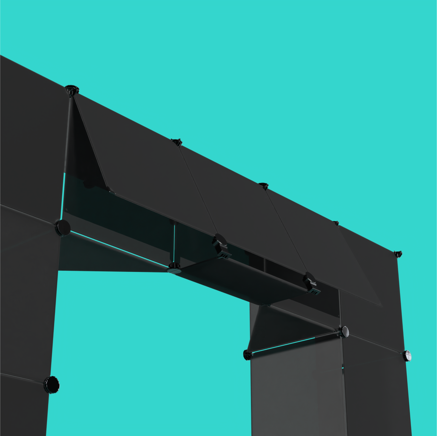 Portable gallery-style kiosk for artist conventions, featuring modular wire grid panels, reusable connectors, and customizable display options for conventions