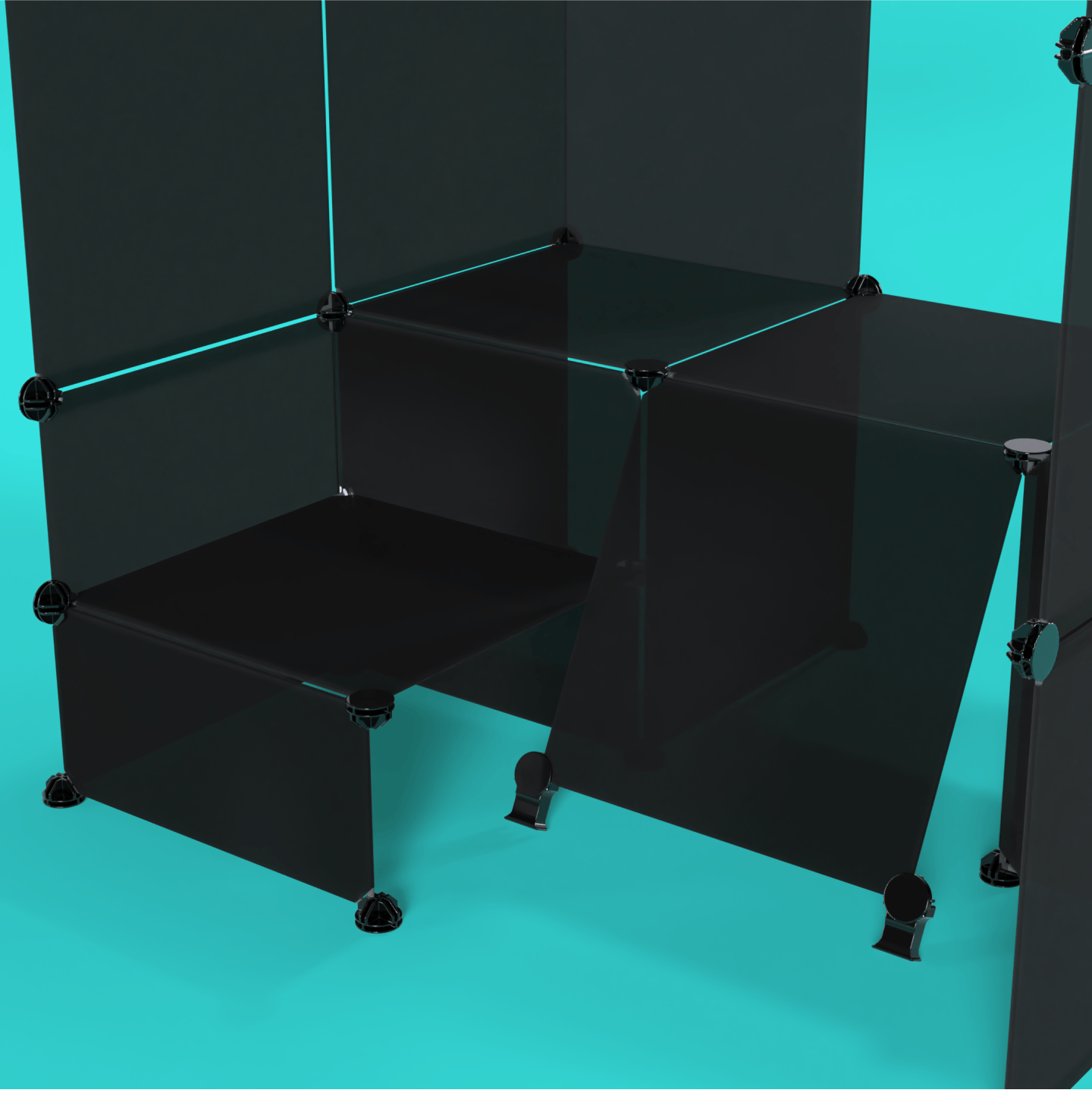 BOOF Gallery (Half) - Frosted Fully Black - Artistbooths