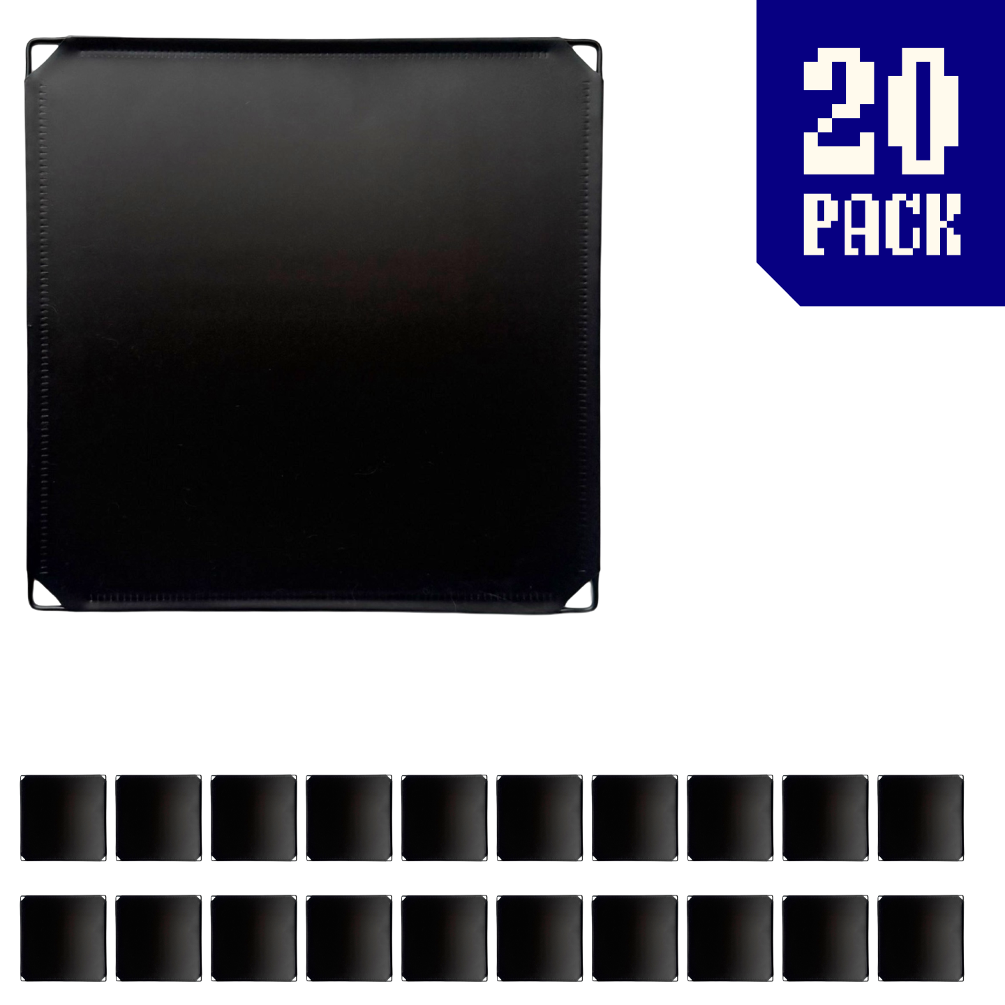 Square Panel (35x35cm) - Frosted Fully Black - 20 Multipack