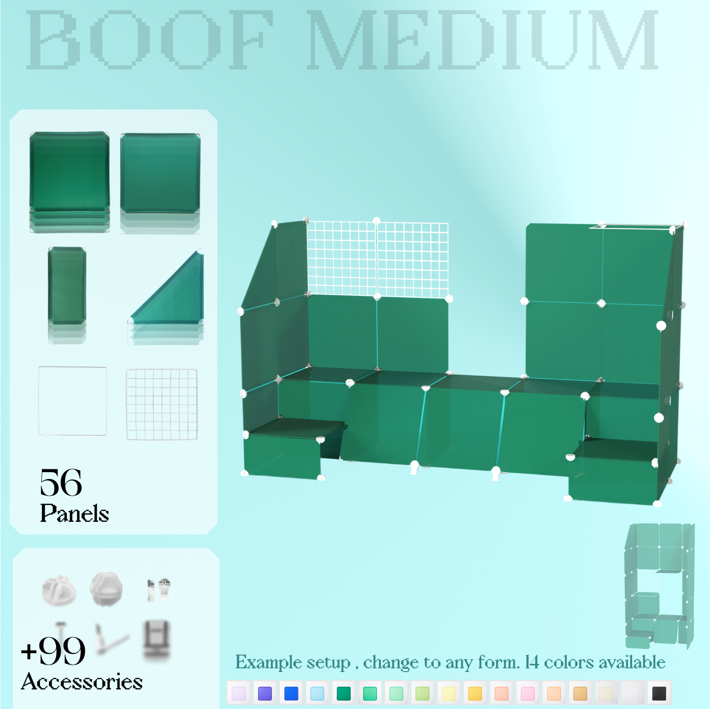 BOOF Medium - Modular cube Artist table setup