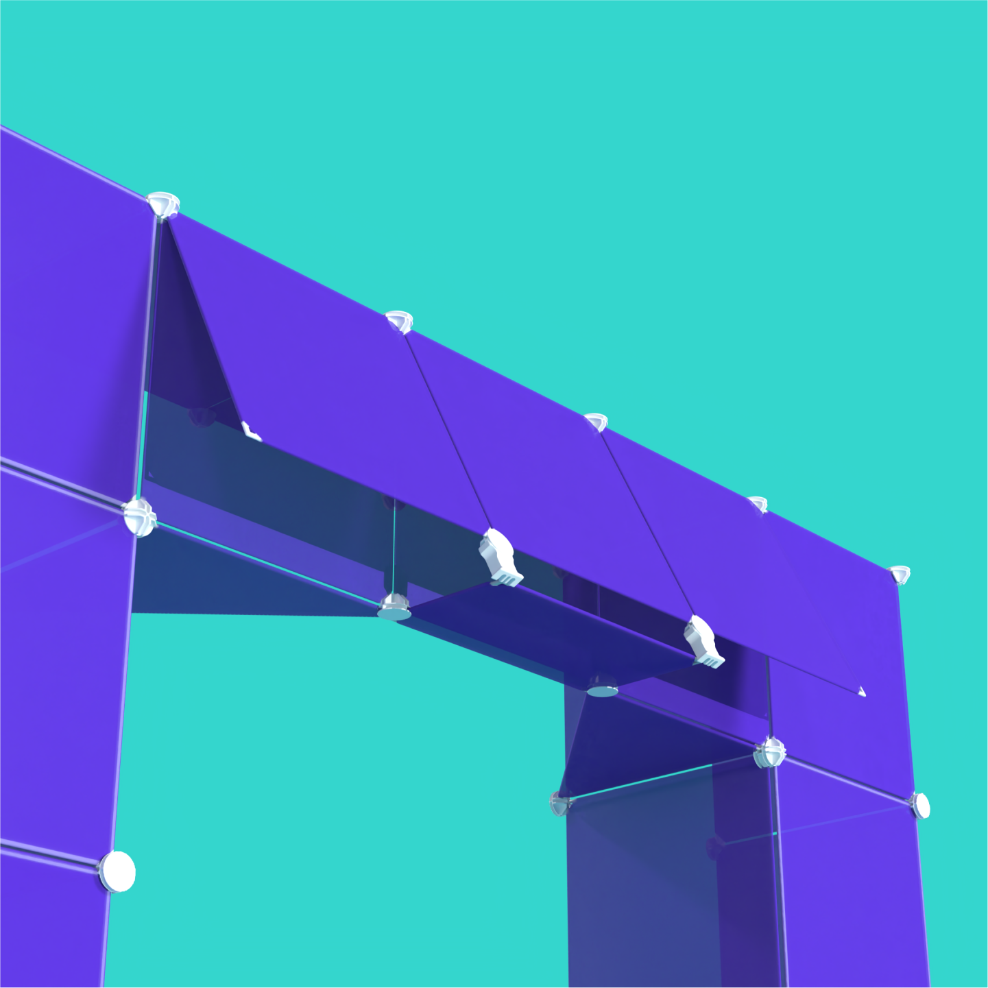 Pop-up shop booth design for creative entrepreneurs, featuring modular wire grid panels, reusable connectors, and customizable display options for conventions