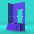 Indigo Purple BOOF Frame Half from the front top right – compact grid panel display for artist booths.