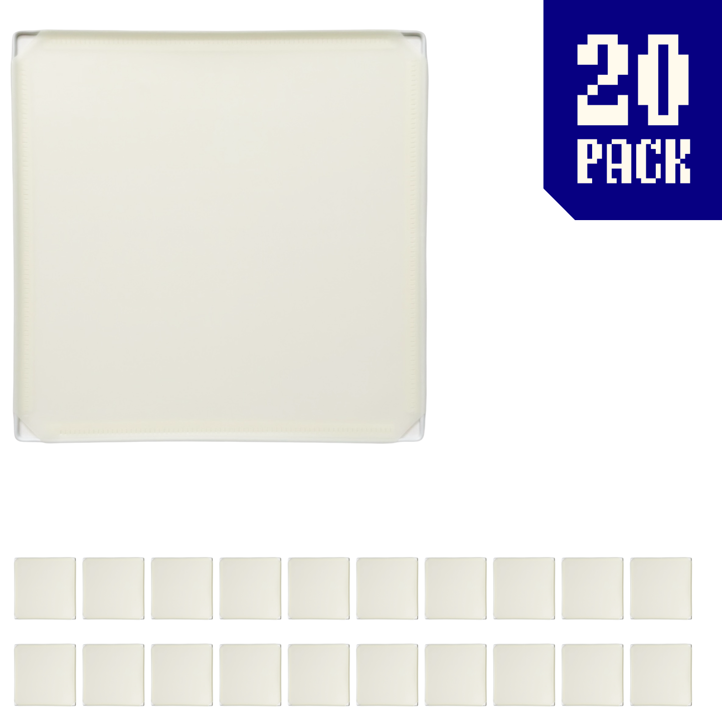 Square Panel (35x35cm) - Frosted Ivory White - 20 Multipack