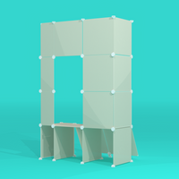 Ivory White BOOF Frame Half from the back – compact grid panel display for artist booths.