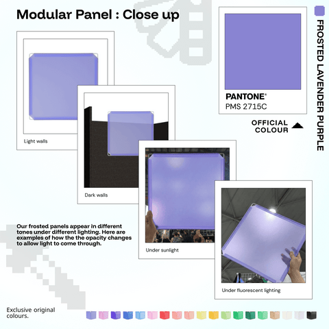 Lavender Purple frosted modular panel close-up - Colors IRL