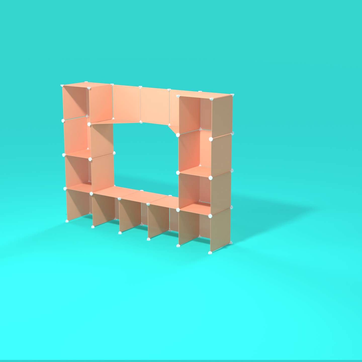 Lightweight, stackable grid panels with adjustable shelving for artist exhibits
