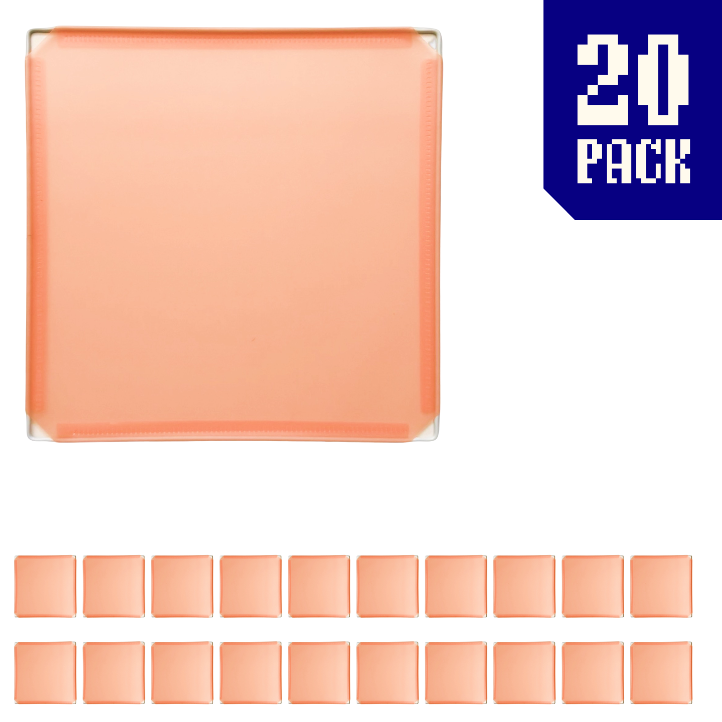 Square Panel (35x35cm) - Frosted Peachy Orange - 20 Multipack