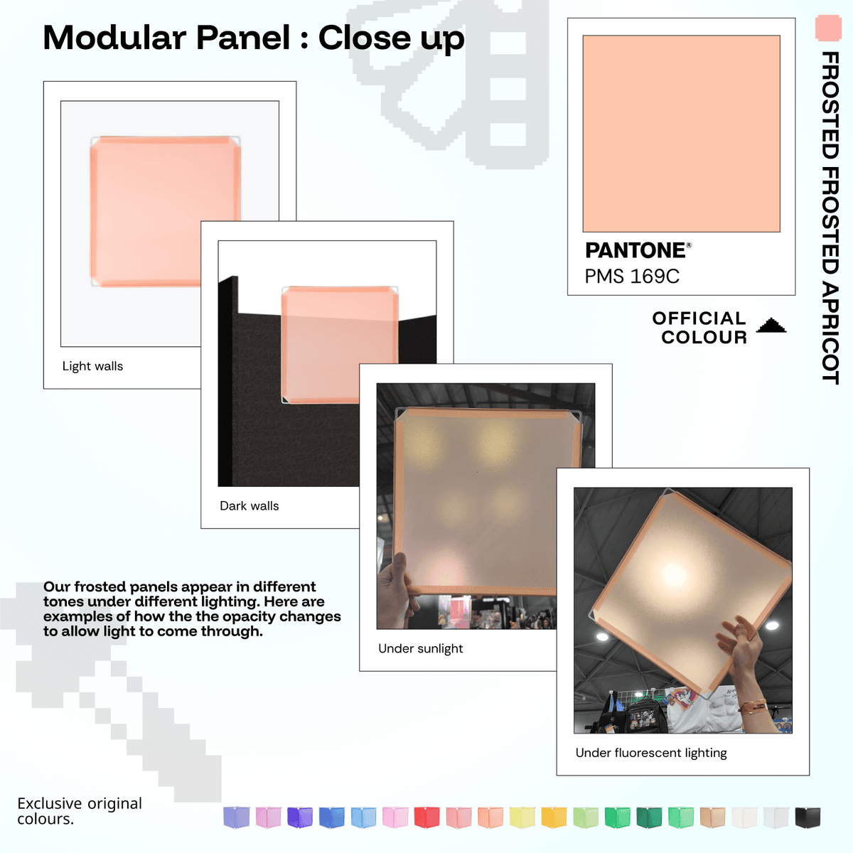 Shapeshift Base 46 Frosted Apricot (PMS 169C) modular panels shown in real life