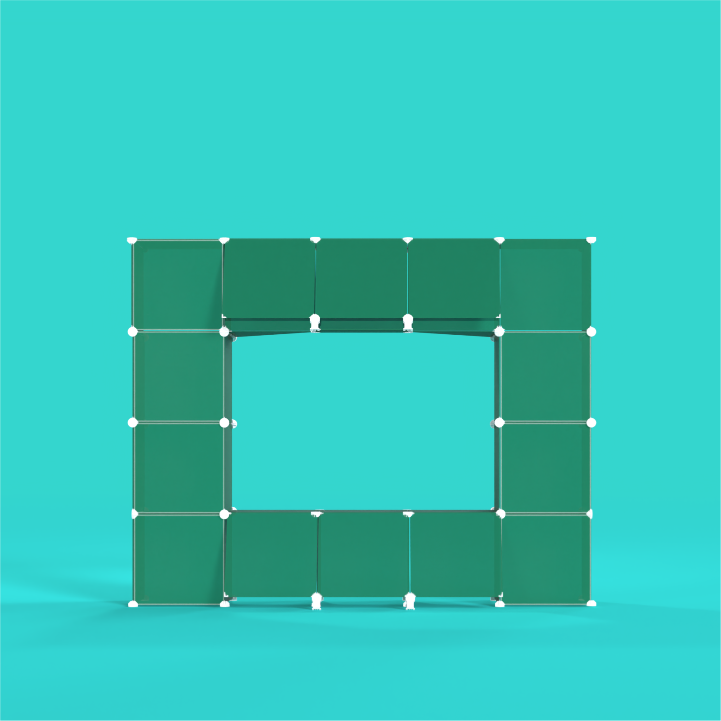 Portable booth solution for small business and creative markets, featuring modular wire grid panels, reusable connectors, and customizable display options for conventions