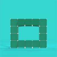 Portable booth solution for small business and creative markets, featuring modular wire grid panels, reusable connectors, and customizable display options for conventions