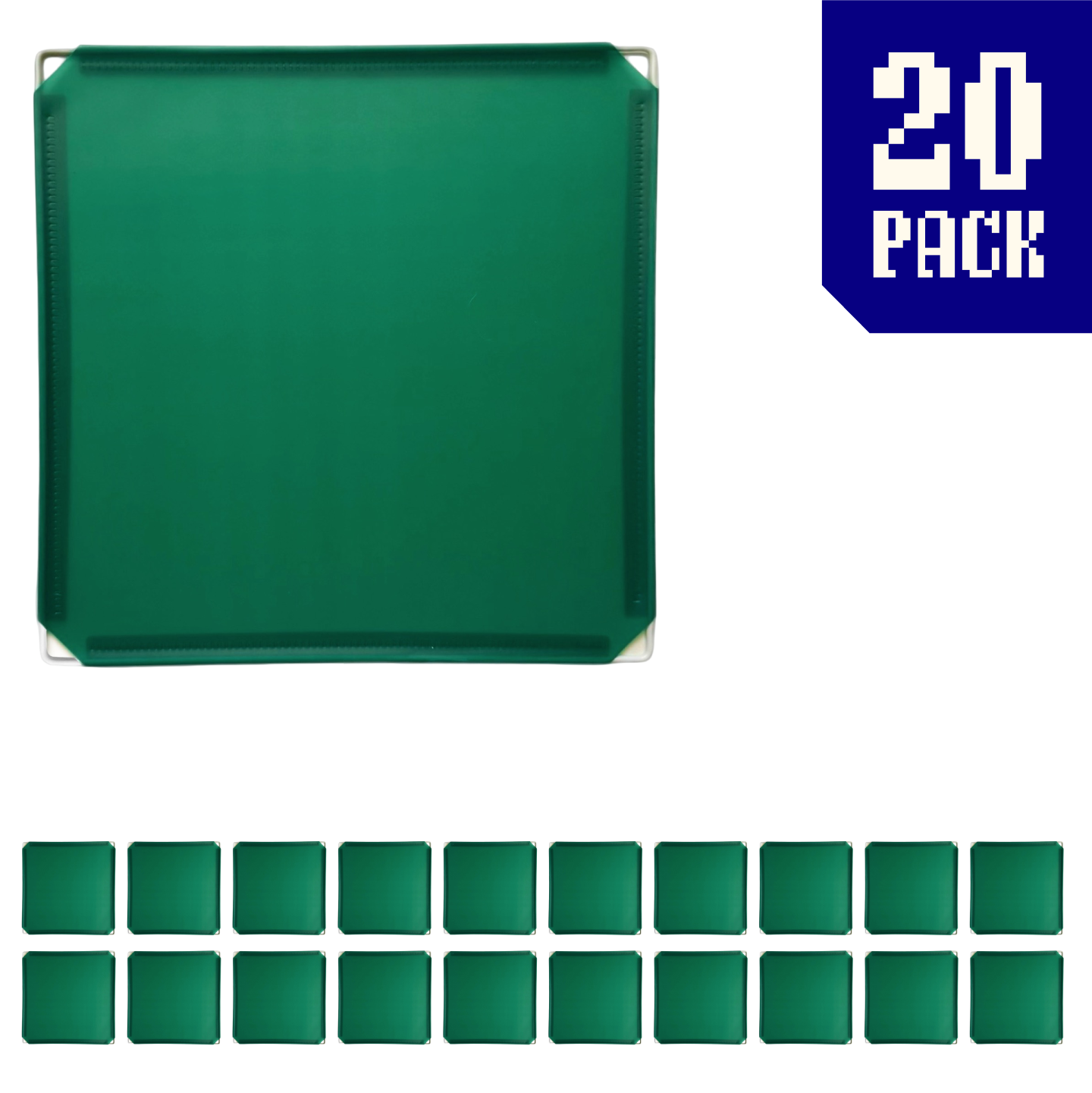 Square Panel (35x35cm) - Frosted Pine Green - 20 Multipack