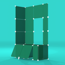 Pine Green BOOF Frame Half from the front top right – compact grid panel display for artist booths.