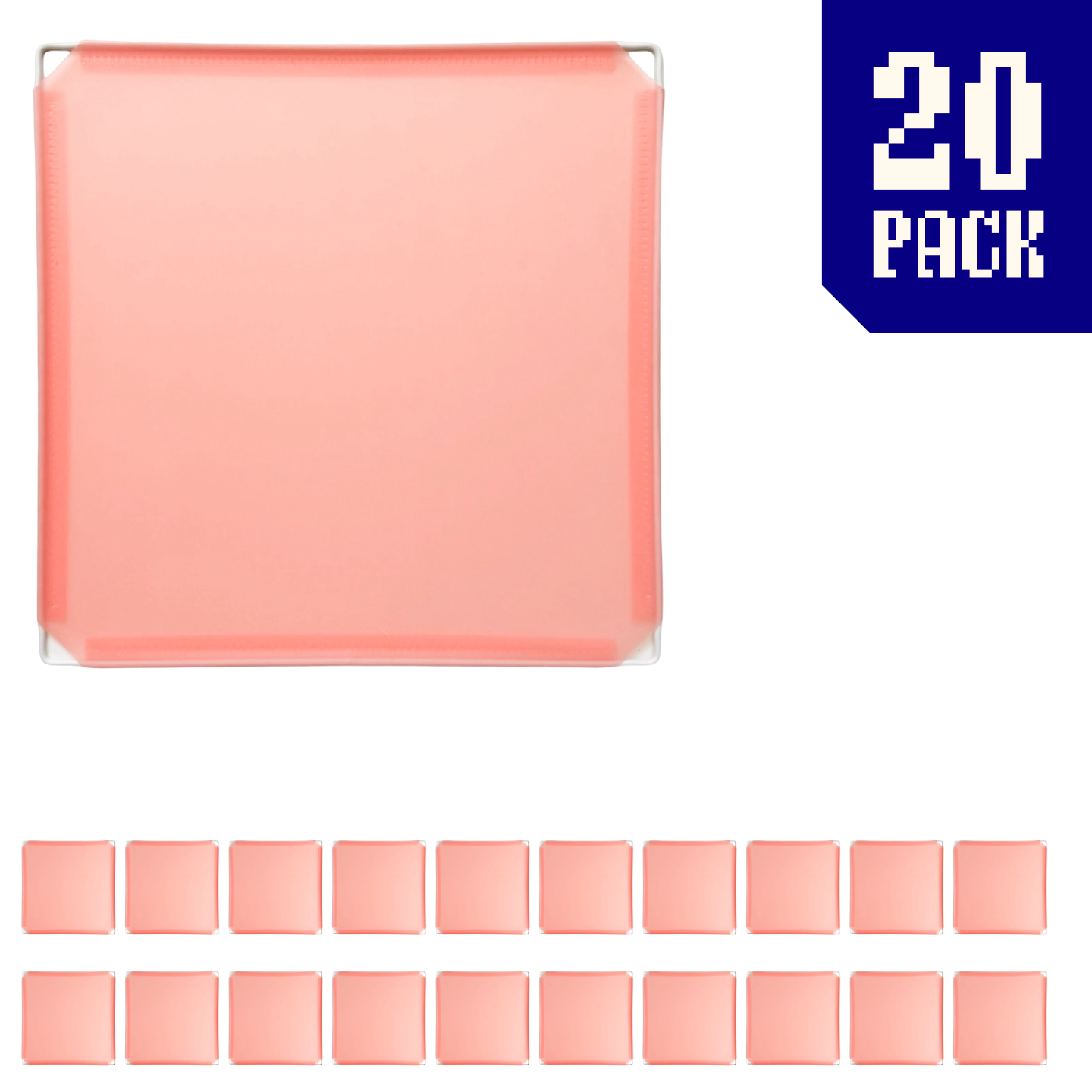 Square Panel (35x35cm) - Frosted Salmon Pink - 20 Multipack