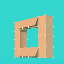 Designer's portable exhibition setup for conventions, showing how to quickly build portable display systems for creative vendors with grid components