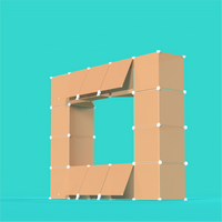 Designer's portable exhibition setup for conventions, showing how to quickly build portable display systems for creative vendors with grid components