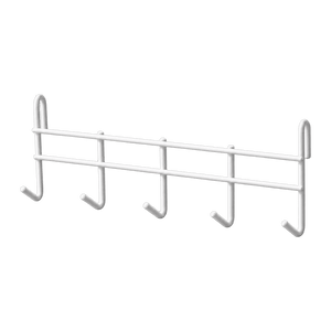 White wire 5-hook rack