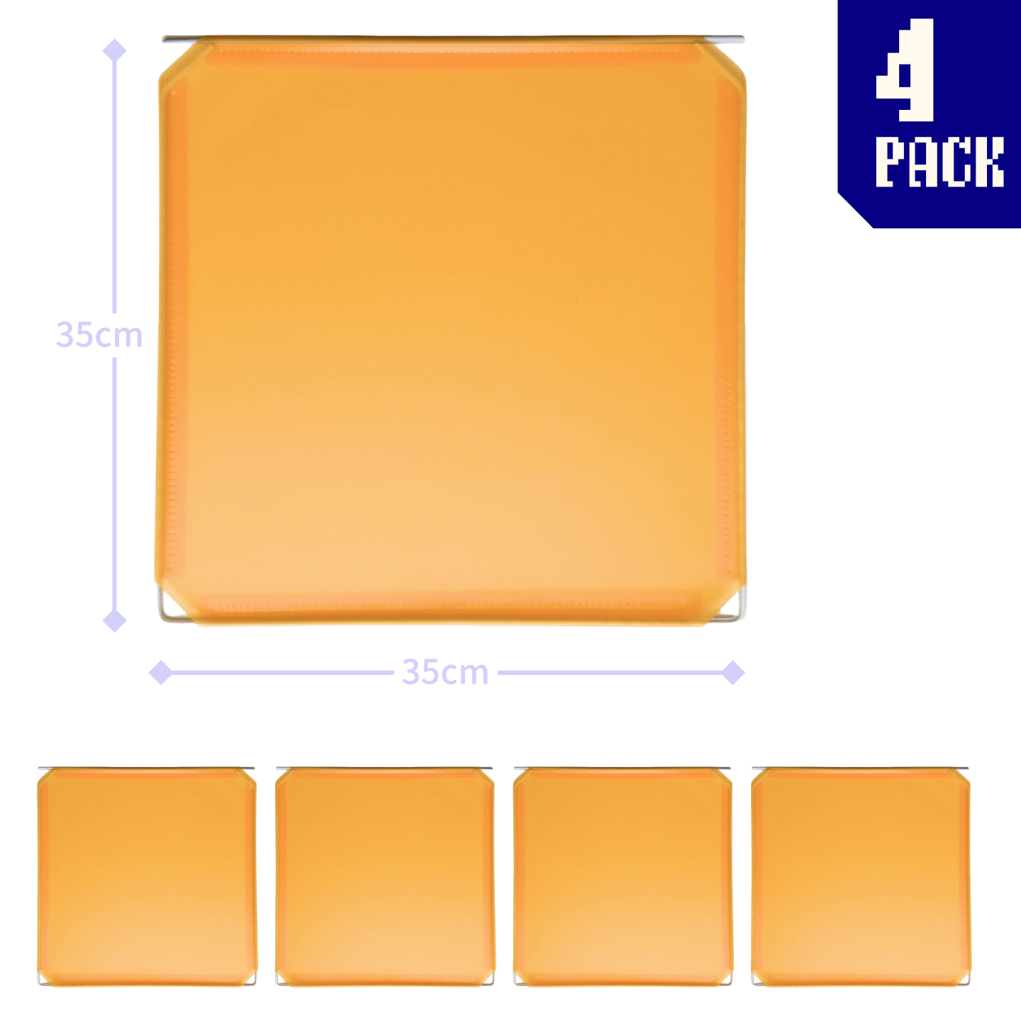 4 sleek mustard yellow square panels connected by hinges, forming a versatile modular display system for customizable artist booth configurations.