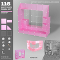Artistbooths Artist Booth Frosted Cherry Blossom Pink (PMS 2562C) 116 Modular Multi Shape Panel & Connector Kit - Artist Booth Table Setup
