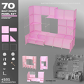 Artistbooths Artist Booth Frosted Cherry Blossom Pink (PMS 2562C) 70 Modular Multi Shape Panel & Connector Kit - Artist Booth Table Setup