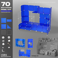 Artistbooths Artist Booth Frosted Cobalt Blue (PMS 2728 C) 70 Modular Multi Shape Panel & Connector Kit - Artist Booth Table Setup