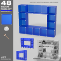 Artistbooths Artist Booth Frosted Cobalt Blue (PMS 2728 C) 48 Modular Square Panel & Connector Kit - Artist Booth Table Setup