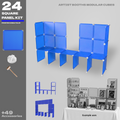 Artistbooths Artist Booth Frosted Cobalt Blue (PMS 2728 C) 24 Modular Square Panel & Connector Kit - Artist Booth Table Setup