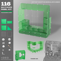 Artistbooths Artist Booth Frosted Emerald Green (PMS 3405C) 116 Modular Multi Shape Panel & Connector Kit - Artist Booth Table Setup